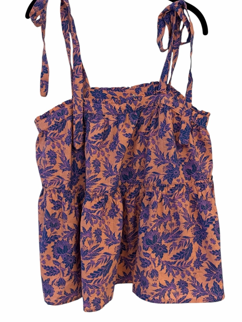 Universal Thread Women's Pink Floral Flowy Layered Tie-Strap Tank Top Size M